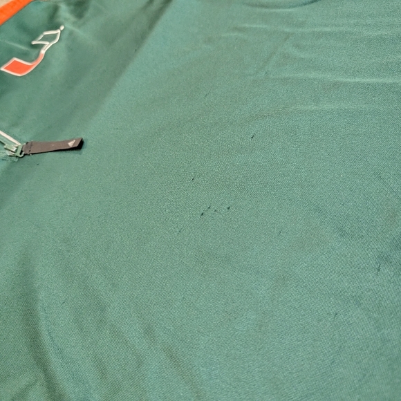 Adidas University Of Miami Men's XL 1/4 Zip Flaws Green Orange - Picture 6 of 10